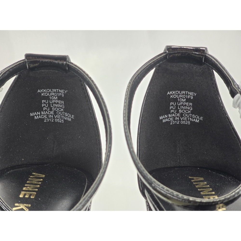 Anne Klein Womens Kourtney Sandals Shoes - Black Crinkle - Sz 10 M - NIB - Picture 6 of 11
